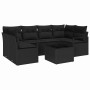 Conjunto de sofá de jardín 7 pcs Negro 55 x 55 x 37 cm