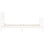 Weißer Massivholzbettrahmen mit Kopfteil 90x200 cm von vidaXL, Betten und Lattenroste - Ref: Foro24-3194427, Preis: 99,43 €, ...