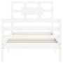 Weißer Massivholzbettrahmen mit Kopfteil 90x200 cm von vidaXL, Betten und Lattenroste - Ref: Foro24-3194427, Preis: 99,43 €, ...