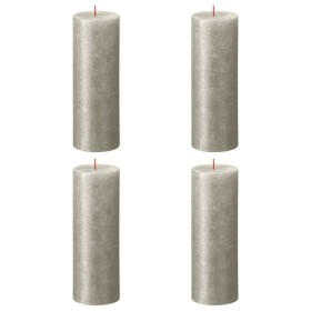 Bolsius Velas rústicas Shimmer 4 unidades color champán 190x68