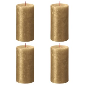 Bolsius Velas rústicas Shimmer 4 unidades dorado 130x68 mm