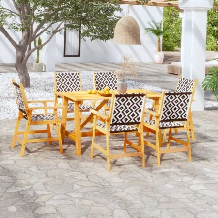 Garten-Essgruppe 7-teilig aus massivem Akazienholz von vidaXL, Gartensets - Ref: Foro24-3087125, Preis: 488,97 €, Rabatt: %