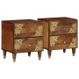 Cajones de Noche 2 pcs 40x33,5x46 cm Madera Maciza de Mango | Foro24.es | Tu tienda online para hogar, jardín y más Foro24.es