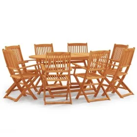 Folding garden dining set 9 pieces eucalyptus wood by vidaXL, Garden sets - Ref: Foro24-3087156, Price: 459,27 €, Discount: %