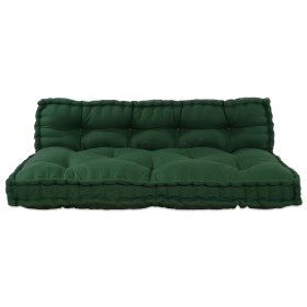Cojín de sofá de pallet con respaldo de tela verde