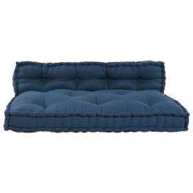 Cojín de Sofá de Pallet con Respaldo Tela Azul
