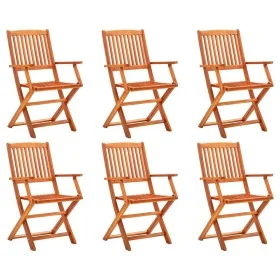 Klappbare Gartenstühle 6 Stück aus massivem Eukalyptusholz von vidaXL, Gartenstühle - Ref: Foro24-3087147, Preis: 262,06 €, R...