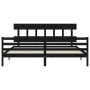 Estructura de cama con cabecero madera maciza negro 200x200 cm | Foro24.es | Tu tienda online para hogar, jardín y más Foro24.es