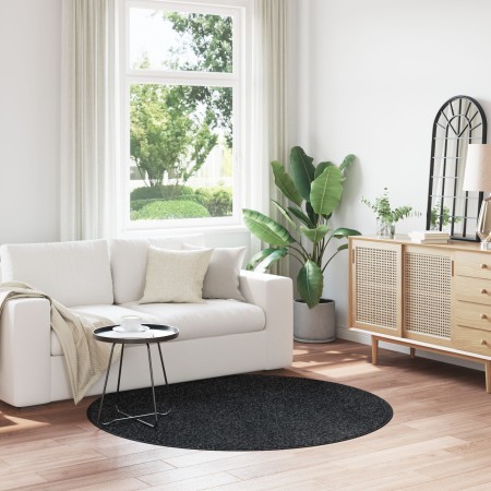 Alfombra Shaggy de con respaldo de látex Gris oscuro ø160 cm by , Rugs - Ref: Foro24-4019775, Price: 65,70 €, Discount: %