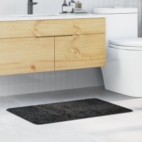 Alfombrilla de baño rectangular gris oscuro 60x90