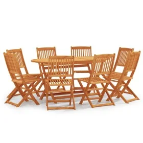 Set de comedor de jardín plegable 9 pzas madera eucalipto by vidaXL, Garden sets - Ref: Foro24-3087158, Price: 433,24 €, Disc...