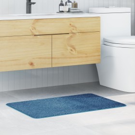 Alfombrilla de baño rectangular azul 60x90 cm de