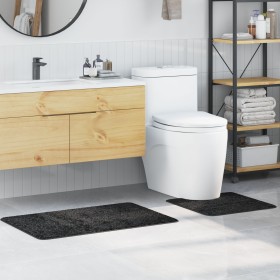 Set de 2 alfombrillas de baño gris oscuro de polipropileno antideslizante von , Teppiche und Badematten - Ref: Foro24-4019854...