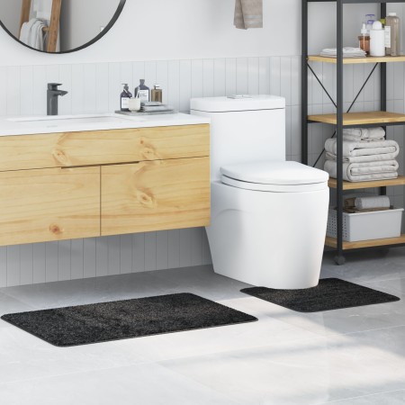 Set de 2 alfombrillas de baño gris oscuro de polipropileno antideslizante von , Teppiche und Badematten - Ref: Foro24-4019854...