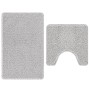 Set de 2 alfombrillas de baño gris de polipropileno
