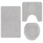 Set de 3 Alfombrillas de Baño Grises de Polipropileno Antideslizantes by , Rugs and bath mats - Ref: Foro24-4019865, Price: 2...
