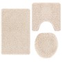 Juego de Alfombrillas de Baño de 3 Piezas Crema Polipropileno Antideslizante de , Alfombras y esterillas de baño - Ref: Foro2...