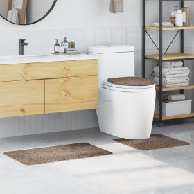 Conjunto de 3 alfombrillas de baño marrón de