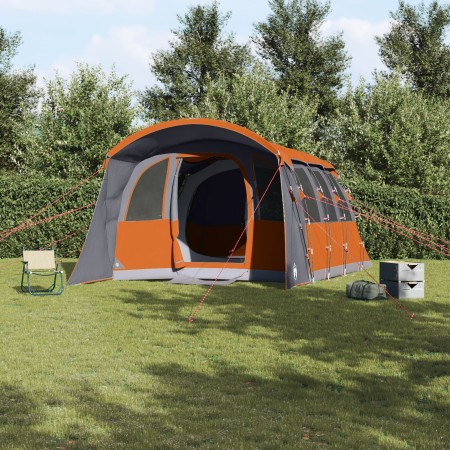 Carpa Familiar  con Ventanas Túnel Gris y Naranja para 8 Personas Impermeable | Foro24.es | Tu tienda online para hogar, jardín y más Foro24.es