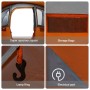 Carpa Familiar  con Ventanas Túnel Gris y Naranja para 8 Personas Impermeable | Foro24.es | Tu tienda online para hogar, jardín y más Foro24.es