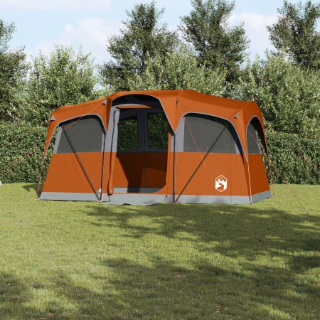 Tienda Familiar con Ventanas, Domo Gris y Naranja para 10 Personas, Impermeable | Foro24.es | Tu tienda online para hogar, jardín y más Foro24.es