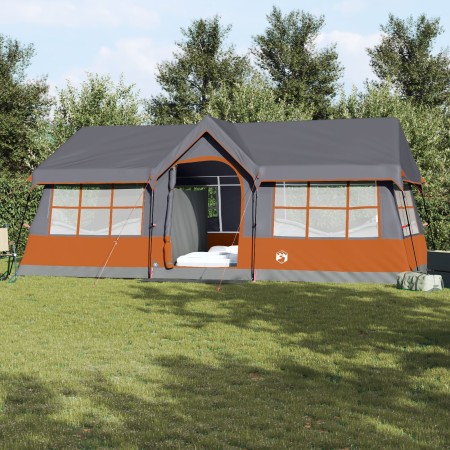 Tienda de Camping con Ventanas Gris y Naranja para 12 Personas Impermeable by , tents - Ref: Foro24-4100702, Price: 456,25 €,...