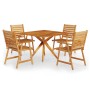 Garten-Essgruppe 5-teilig aus massivem Akazienholz von vidaXL, Gartensets - Ref: Foro24-3087139, Preis: 473,79 €, Rabatt: %