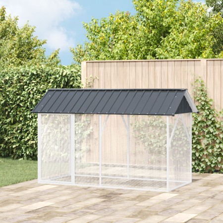 Aviario para Aves Anthracite 112x227x141 cm Acero von , Füße und Vogelkäfige - Ref: Foro24-4100924, Preis: 235,62 €, Rabatt: %