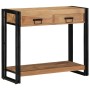 Mesa Consola Negra 90x33x75 cm de Madera Maciza de Acacia y Metal by , Side tables - Ref: Foro24-4102737, Price: 198,38 €, Di...