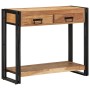 Mesa Consola Negra 90x33x75 cm de Madera Maciza de Acacia y Metal by , Side tables - Ref: Foro24-4102737, Price: 198,38 €, Di...