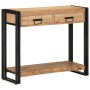 Mesa Consola Negra 90x33x75 cm de Madera Maciza de Acacia y Metal by , Side tables - Ref: Foro24-4102737, Price: 198,38 €, Di...