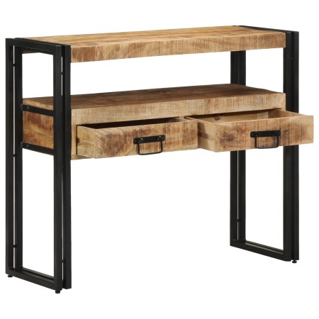 Mesas Auxiliares  Negras 90x33x75 cm de Madera Maciza de Mango y Metal | Foro24.es | Tu tienda online para hogar, jardín y más Foro24.es