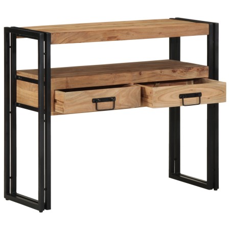 Mesa de Consola  Negra 90x33x75 cm de Madera Maciza de Acacia y Metal | Foro24.es | Tu tienda online para hogar, jardín y más Foro24.es