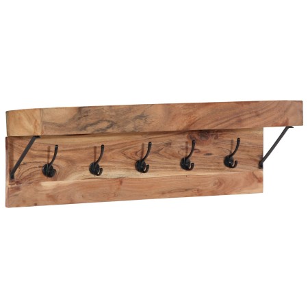 Perchero de pared con estante de madera de acacia maciza y metal von , Hut- und Garderobenständer - Ref: Foro24-4102746, Prei...