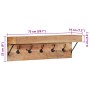 Perchero de pared con estante de madera de acacia maciza y metal von , Hut- und Garderobenständer - Ref: Foro24-4102746, Prei...