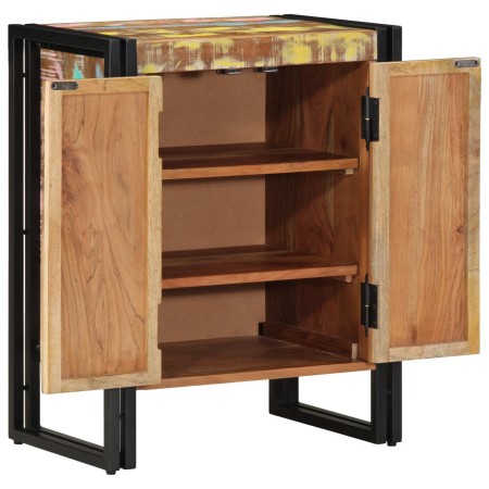 Zapatero  Negro 30x30x40 cm de Madera Maciza Recuperada y Acero | Foro24.es | Tu tienda online para hogar, jardín y más Foro24.es
