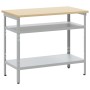 Mesa de Trabajo en Gris, 100x55x85 cm, Hecha de Acero y Madera Elaborada by , Work tables - Ref: Foro24-4103457, Price: 105,2...