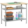 Mesa de Trabajo en Gris, 100x55x85 cm, Hecha de Acero y Madera Elaborada by , Work tables - Ref: Foro24-4103457, Price: 105,2...