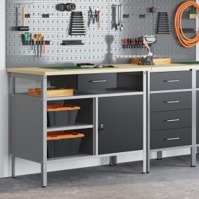 Banco de Trabajo con Puerta Bloqueable Negro 100x55x85 cm Acero von , Arbeitstische - Ref: Foro24-4103458, Preis: 189,82 €, R...