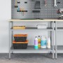 Mesa de Trabajo en Gris, 100x55x85 cm, Hecha de Acero y Madera Elaborada by , Work tables - Ref: Foro24-4103457, Price: 105,2...
