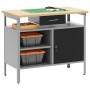 Banco de Trabajo con Puerta Bloqueable Negro 100x55x85 cm Acero von , Arbeitstische - Ref: Foro24-4103458, Preis: 189,82 €, R...