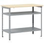 Mesa de Trabajo en Gris, 100x55x85 cm, Hecha de Acero y Madera Elaborada by , Work tables - Ref: Foro24-4103457, Price: 105,2...