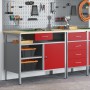 Banco de trabajo con puerta con cerradura Rojo 100x55x85 cm Acero de , Mesas de trabajo - Ref: Foro24-4103459, Precio: 190,60...