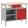 Banco de trabajo con puerta con cerradura Rojo 100x55x85 cm Acero de , Mesas de trabajo - Ref: Foro24-4103459, Precio: 190,60...