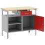 Banco de trabajo con puerta con cerradura Rojo 100x55x85 cm Acero de , Mesas de trabajo - Ref: Foro24-4103459, Precio: 190,60...