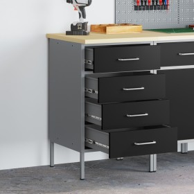 Gabinete de trabajo Negro 50x55x85 cm Acero