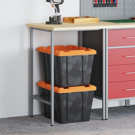 Mesa de Trabajo Gris 55x55x85 cm Acero y Madera von , Arbeitstische - Ref: Foro24-4103466, Preis: 63,49 €, Rabatt: %
