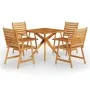 Juego de comedor de jardín 5 piezas madera maciza de acacia de vidaXL, Conjuntos de jardín - Ref: Foro24-3087136, Precio: 429...