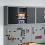 Cabinet de herramientas vidaxl montado en la pared con panel de clavijas negro 100x20x55 cm acero by , Tool cabinets - Ref: F...