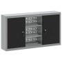 Cabinet de herramientas vidaxl montado en la pared con panel de clavijas negro 100x20x55 cm acero by , Tool cabinets - Ref: F...